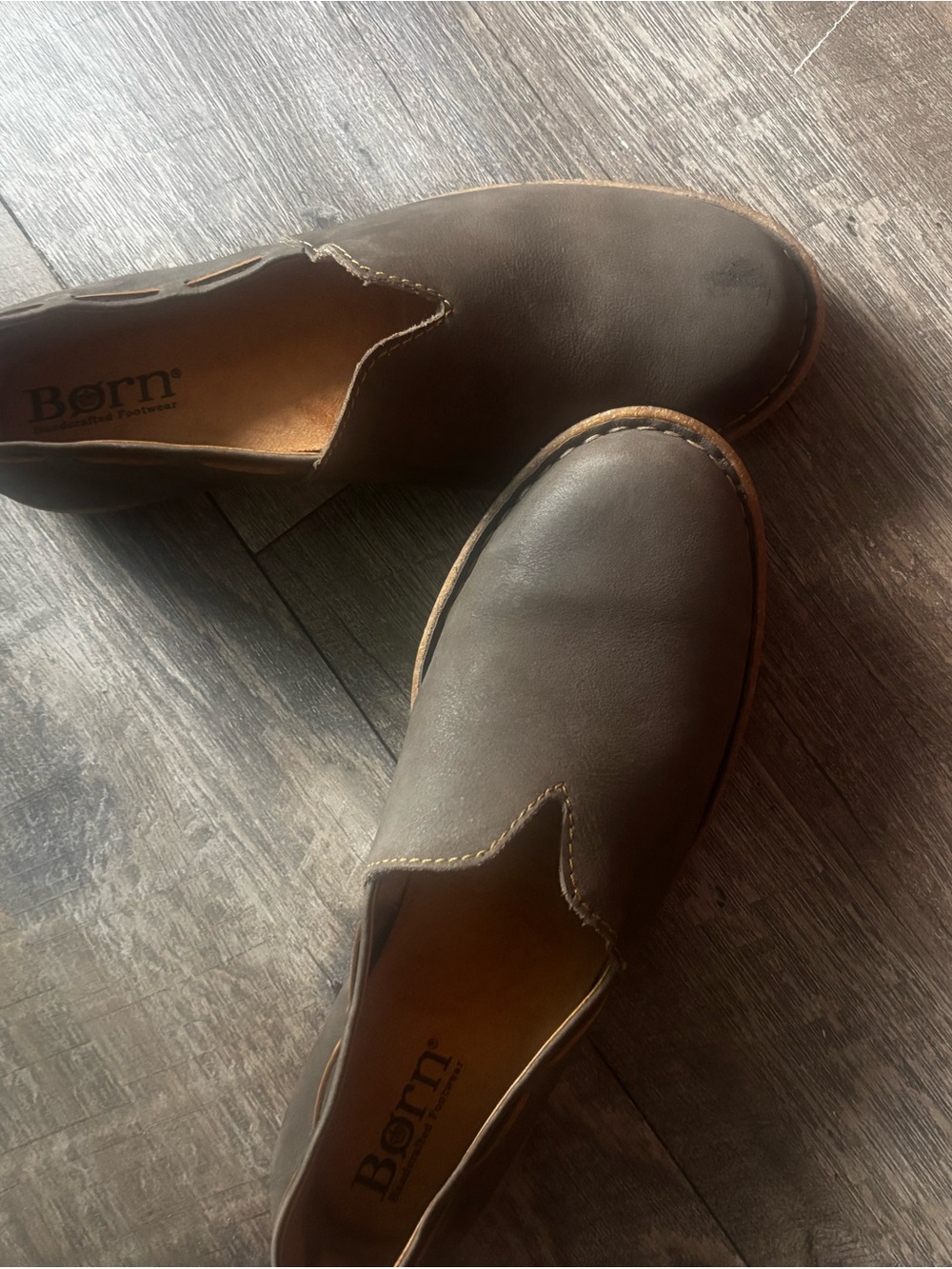 Born Womwns  Slip-On Leather Shoes - Brown